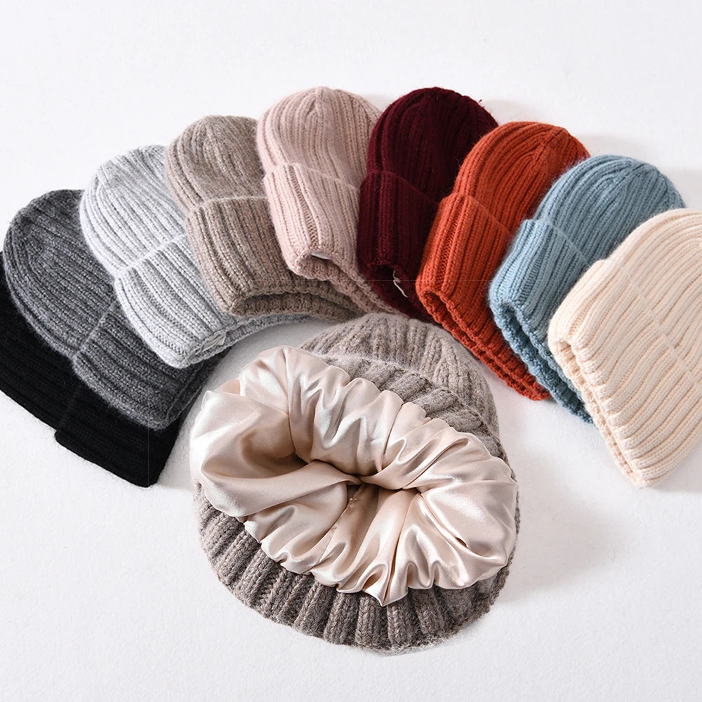 Satin Lined Chunky Beanie