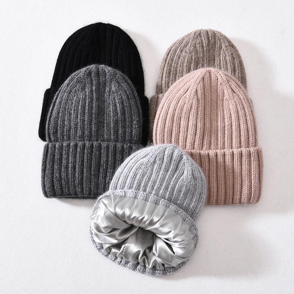 Satin Lined Chunky Beanie