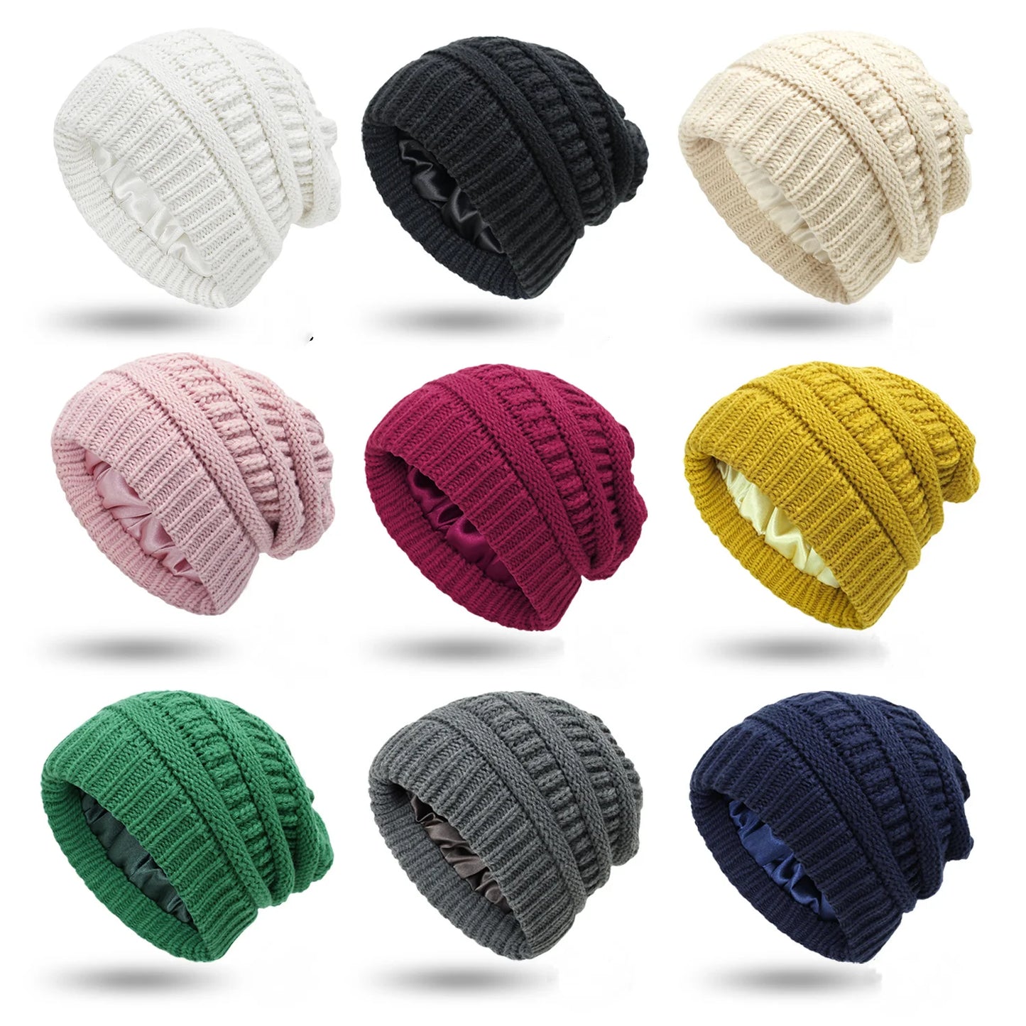 Satin Lined Cable Knit Beanie